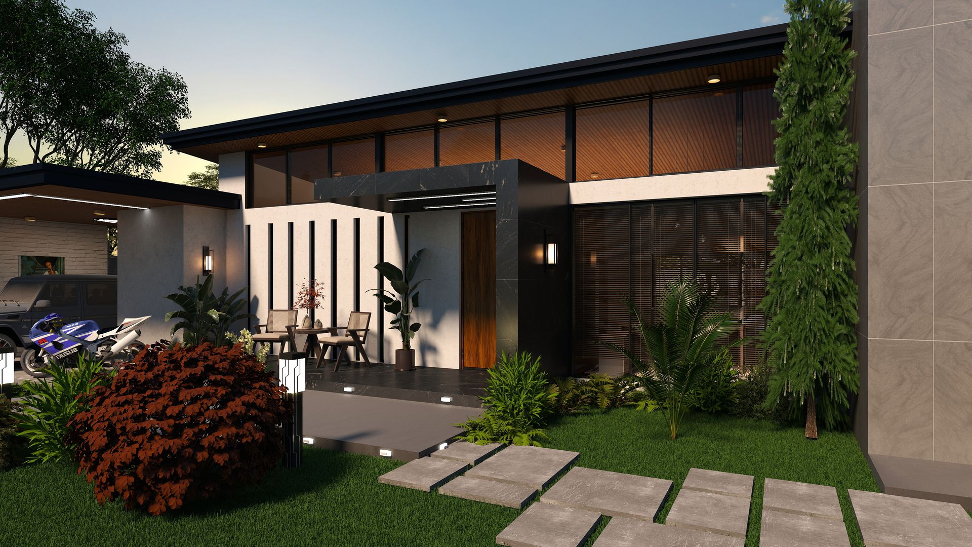 Modern facade lighting architecture