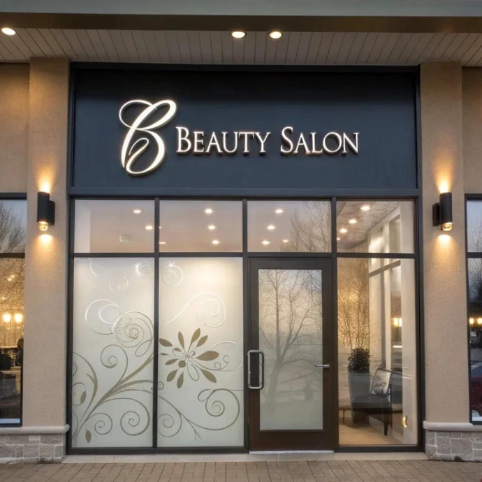Hair saloon facade exterior design