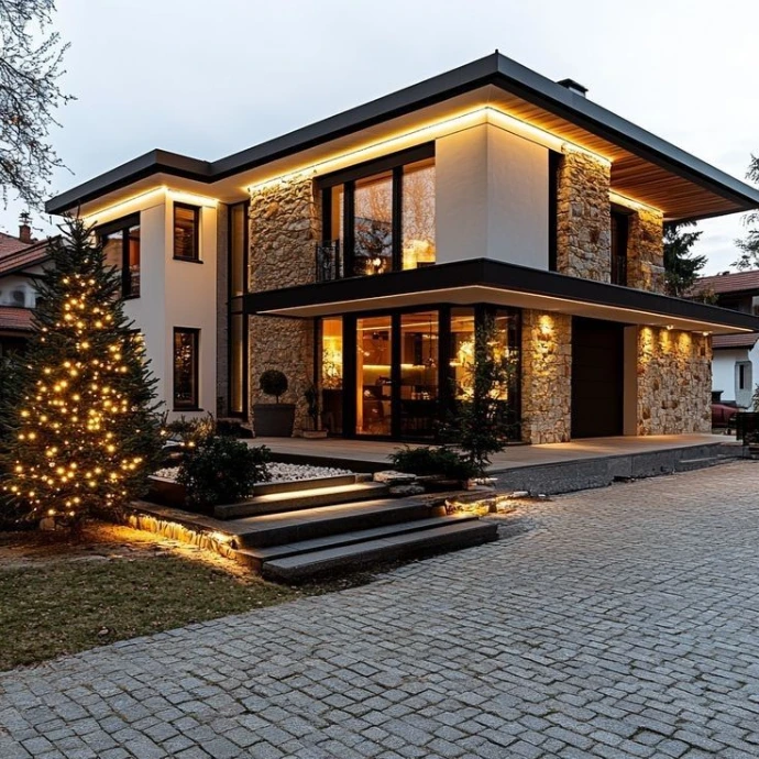 Decorate facade good exterior lighting